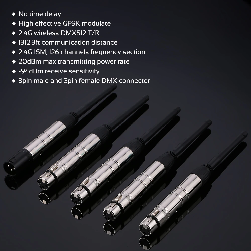 2.4G Wireless DMX512 T/R DMX512 2.4G ISM Wireless Transmitter Receiver Kit for Party DJ Show   KTV Stage Light