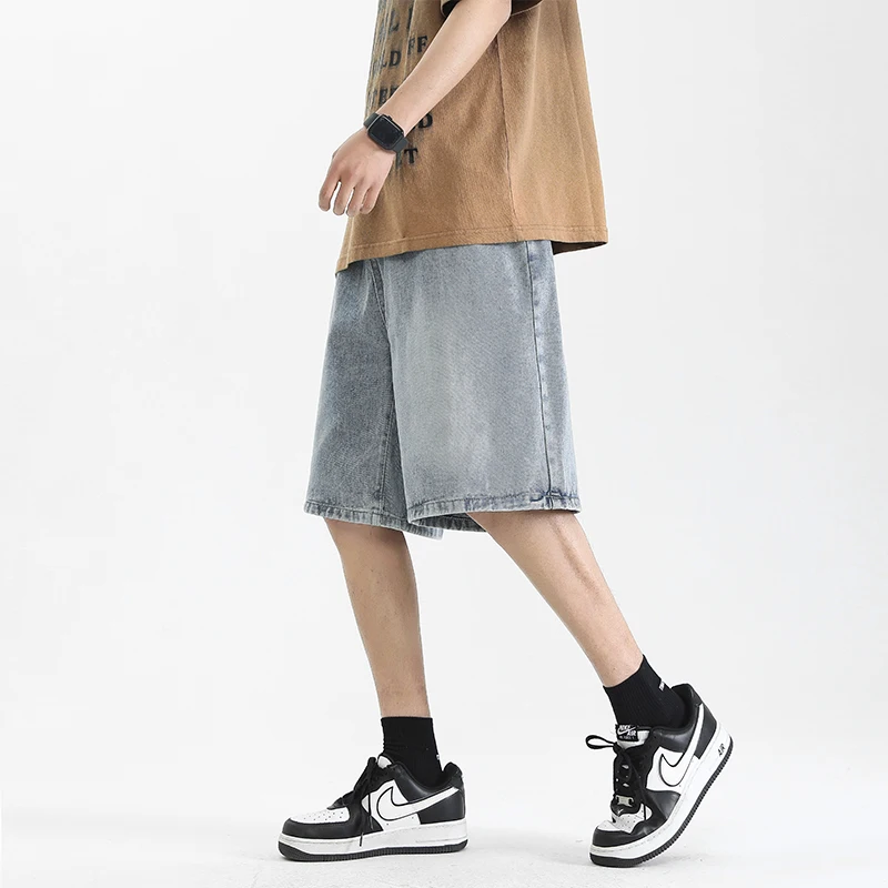 Retro American style jeans shorts men's summer thin fashion workwear design casual men's shorts