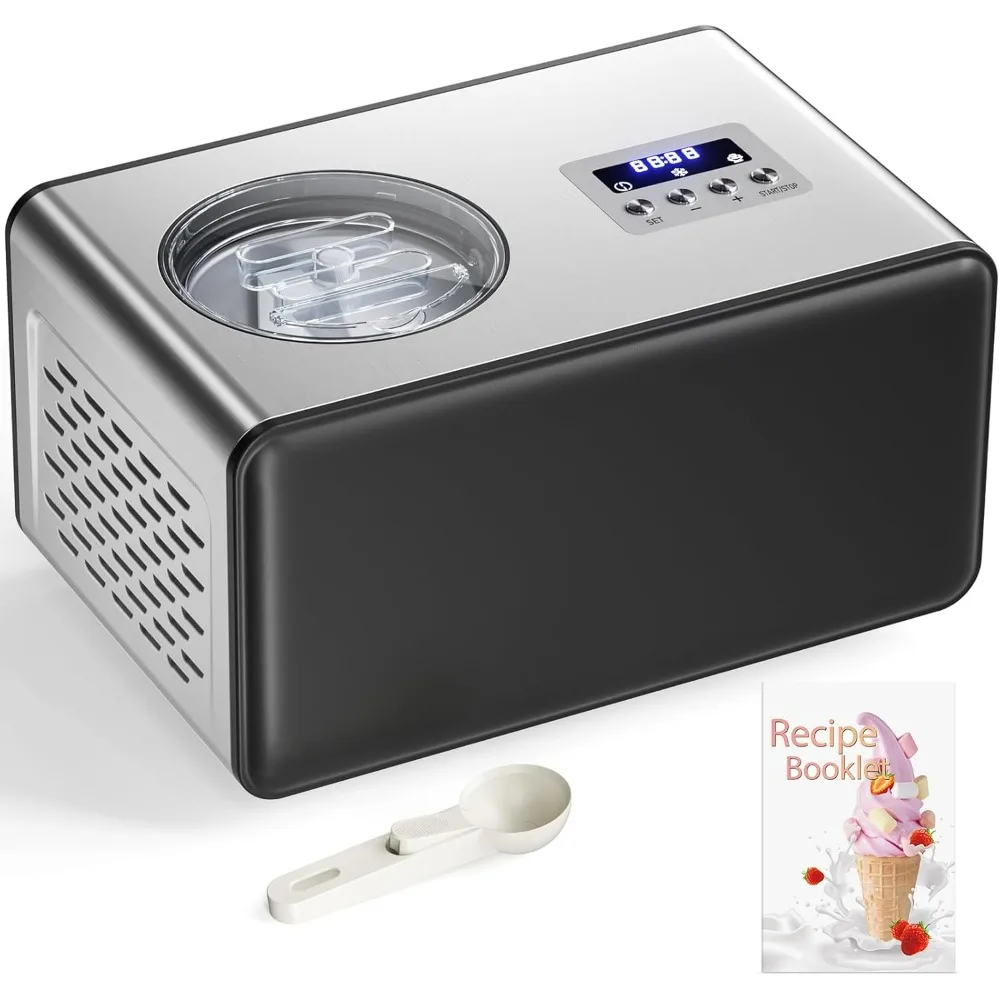 

Ice Cream Maker with Compressor 2.1 Quart Automatic Ice Cream Maker Machine with Compressor 3 Modes Electric Ice Cream Maker