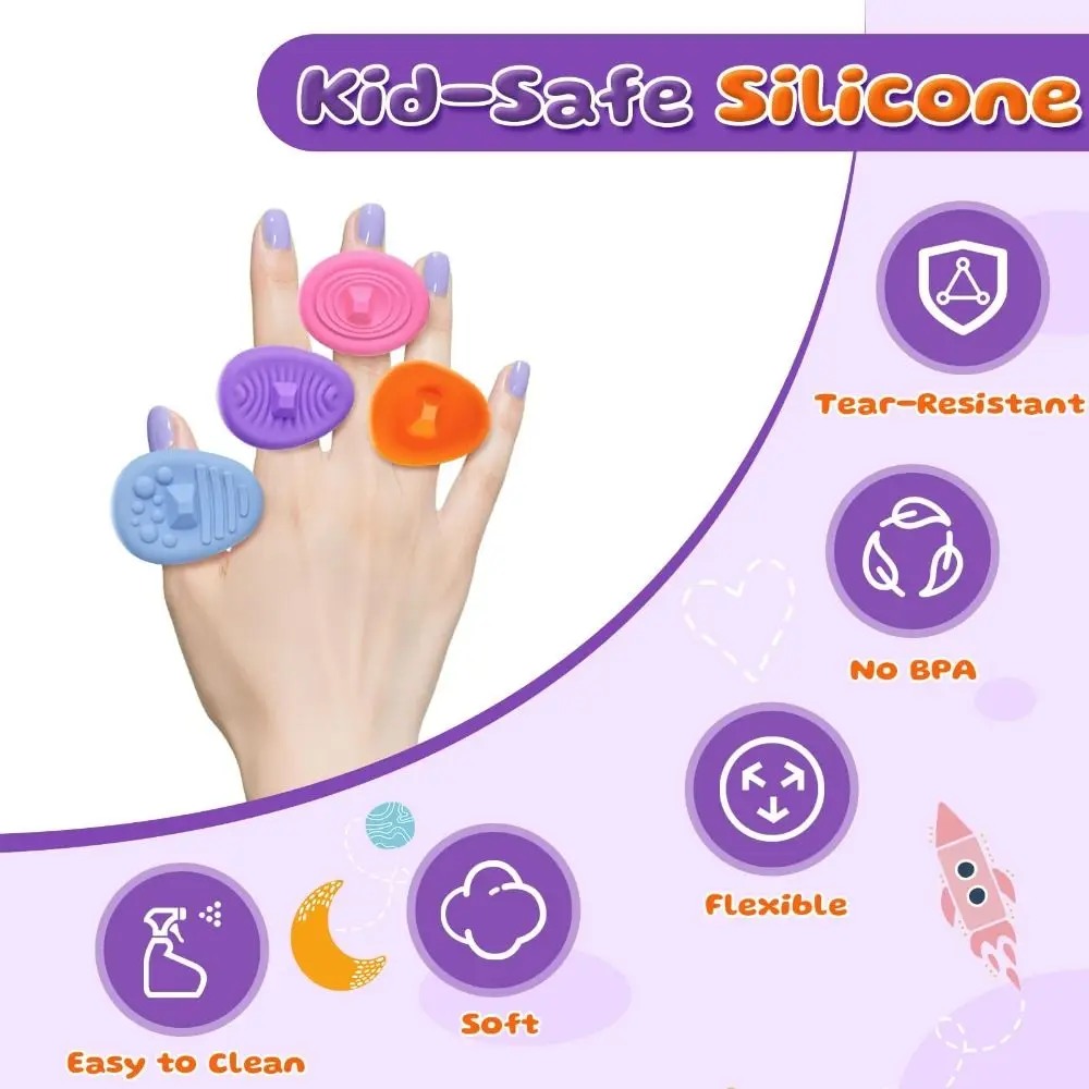 4 قطعة/المجموعة سيليكون الحسية تململ تخفيف القلق خفيفة الوزن تململ حلقة اضغط على الصوت لعبة تخفيف التوتر لالتوحد إضافة ADHD #2