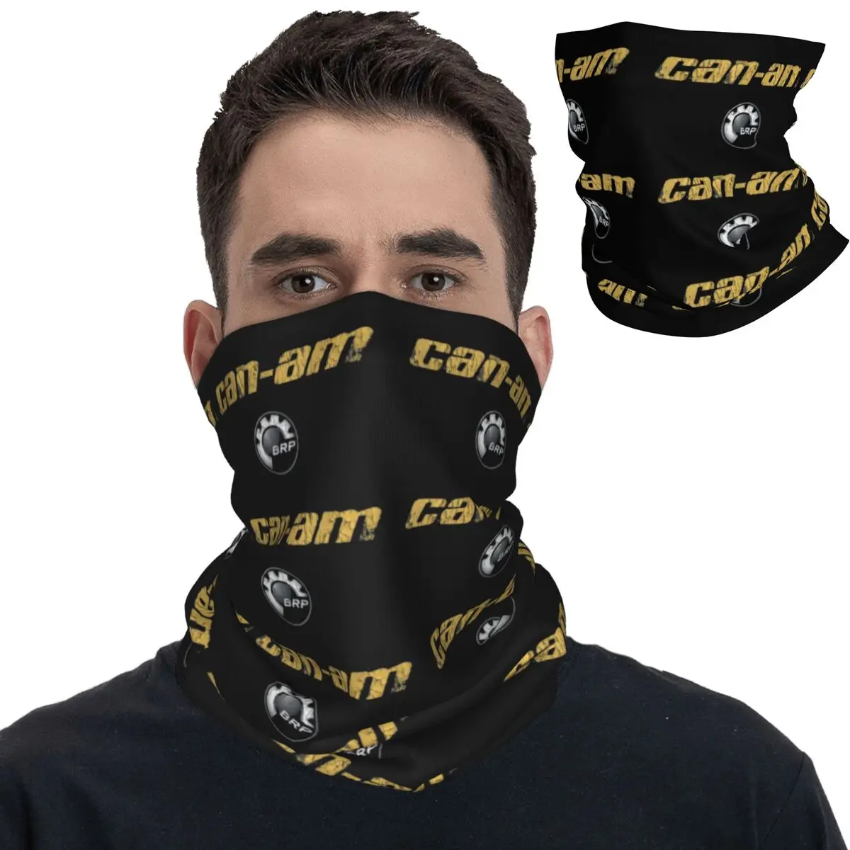 Can I Am Logo Bandana Neck Cover Printed BRP ATV Motorcycle Mask Scarf Warm Headband Hiking Unisex Adult Washable