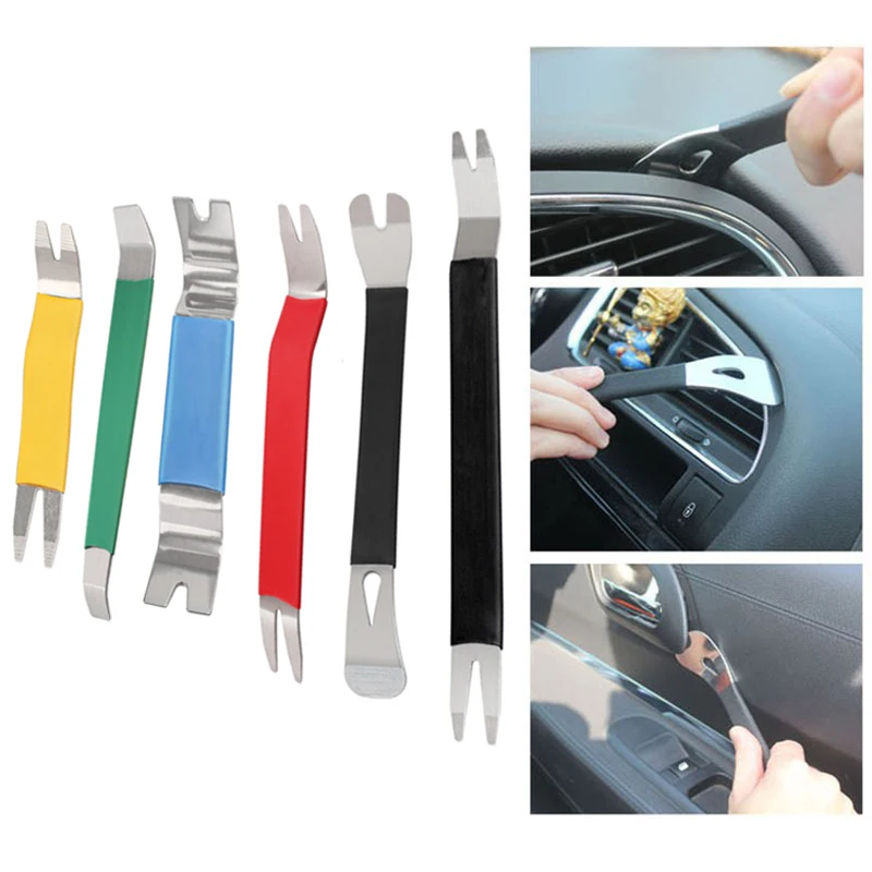 6Pcs Portable Auto Trim Removal Tool Kit Car Door Clip Dashboard Audio Radio Panel Repair Pry Disassembly Tool Automotive Tools