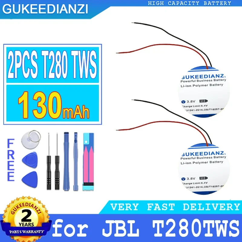 Аккумулятор ICR1254 130 мАч/500 мАч, аккумулятор большой емкости для беспроводных Bluetooth-наушников JBL T280TWS, зарядное устройство