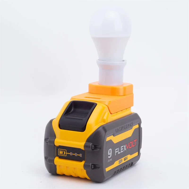 LED Work Light for DeWalt 20/60V Li-Ion Battery Cordless Portable E27 Bulb LED Light Indoor and Outdoor Work Light