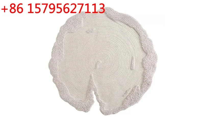 

Ковер ручной работы из вельвета, круглый, неправильной формы, для гостиной, кремовый, премиум-класса, для спальни, подставку под диван