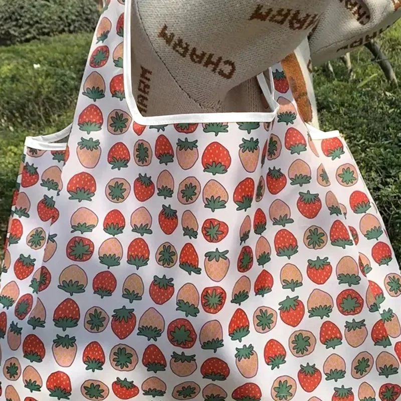 Wiederverwendbare Einkaufstüten, große, waschbare Einkaufstaschen, faltbar, umweltfreundlich, aus Nylon, robuste Taschenhandtaschen – Detail 3