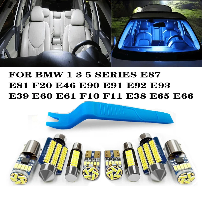 

Canbus For BMW 1 3 5 Series E87 E81 F20 E46 E90 E91 E92 E93 E39 E60 E61 F10 F11 E38 E65 E66 Car LED Interior Light Kit