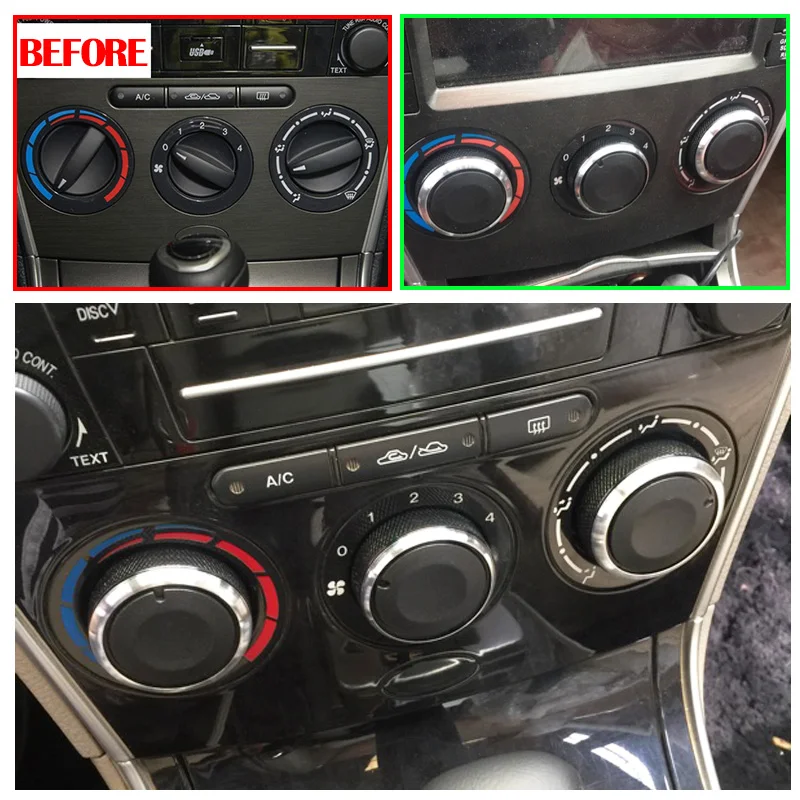 FOR MAZDA 6 M6 2004-2009 SWITCH KNOB KNOBS HEAT HEATER CONTROL BUTTONS DIALS FRAME RING A/C AIR CON COVER 2006 2005 2007 2008
