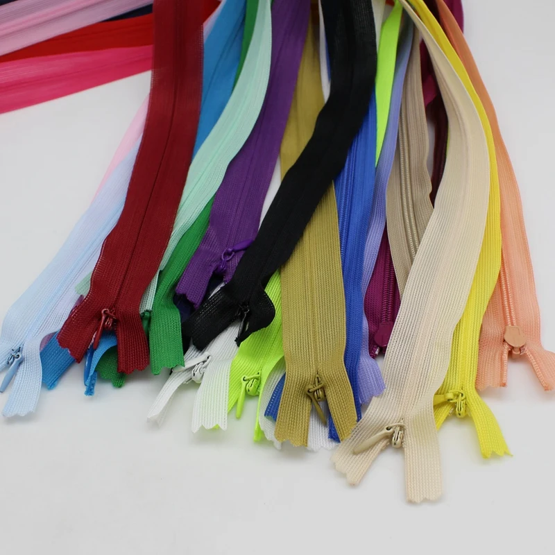 5pcs/lot multicolor 3# nylon zipper 60cm Invisible  zipper for tailor sewing repair clothes dress poket allow mixed