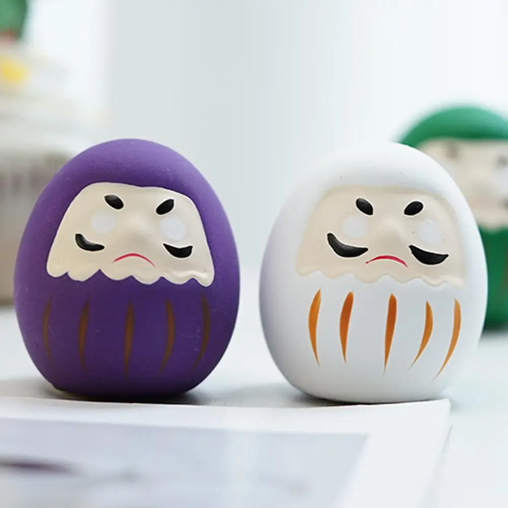 Japanese Ceramic Daruma Crafts 6colors Lucky Charm Home Fortune Miniature Decor Desk Gifts Accessories Landscape