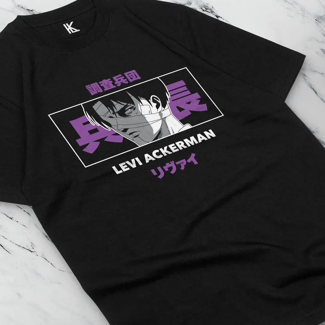 T-shirt Anime Levi Ackerman, Shingeki No Kyojin AOT