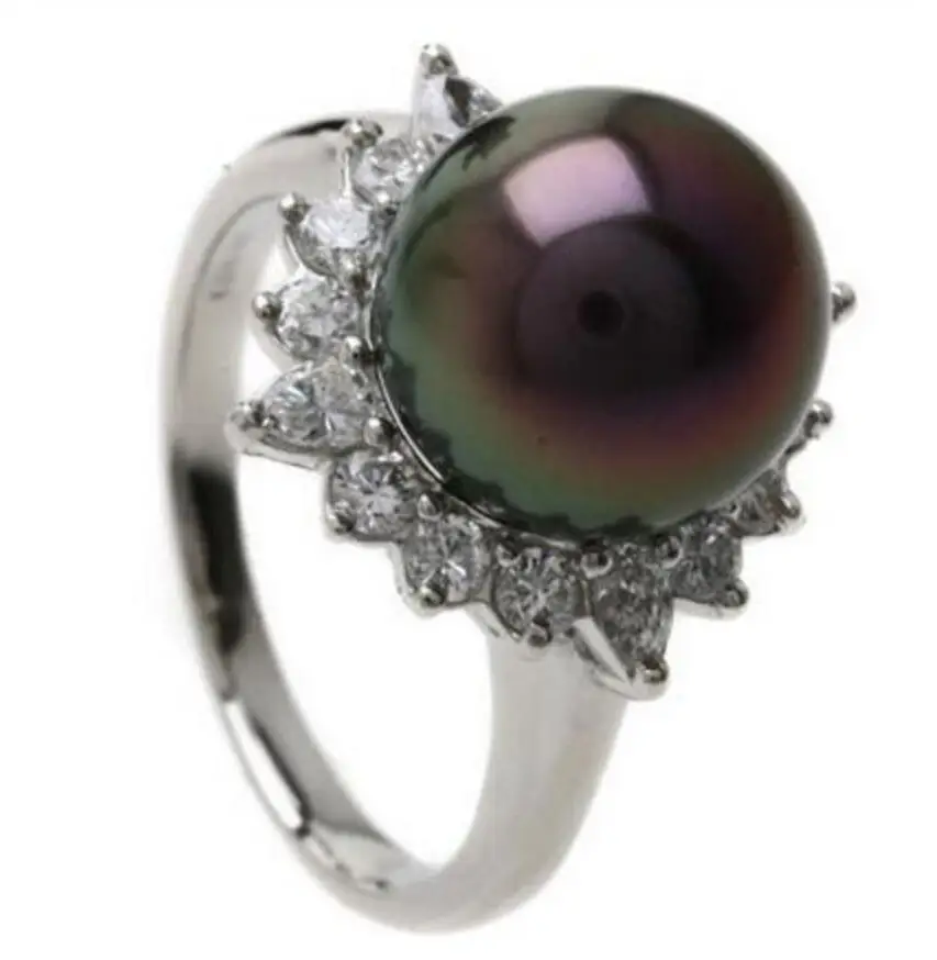 

9-10mm Noblest BLACK PEARL Ring size 7 8 9 AAA