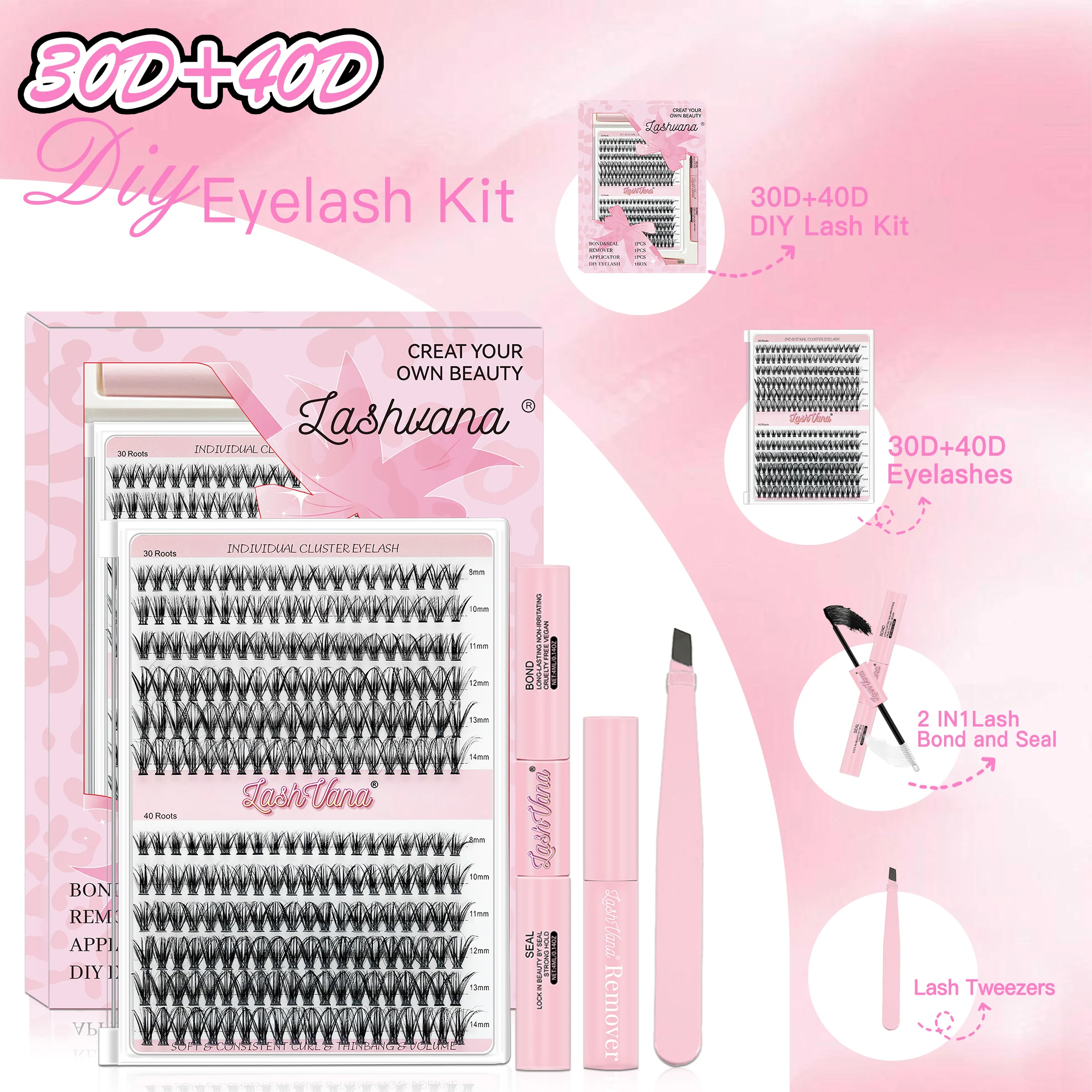 240 قطعة مجموعات الرموش لاش السندات وختم أدوات ماكياج لتقوم بها بنفسك جلدة تمديد عدة لصق الرموش الإلتصاق الغراء اكسسوارات