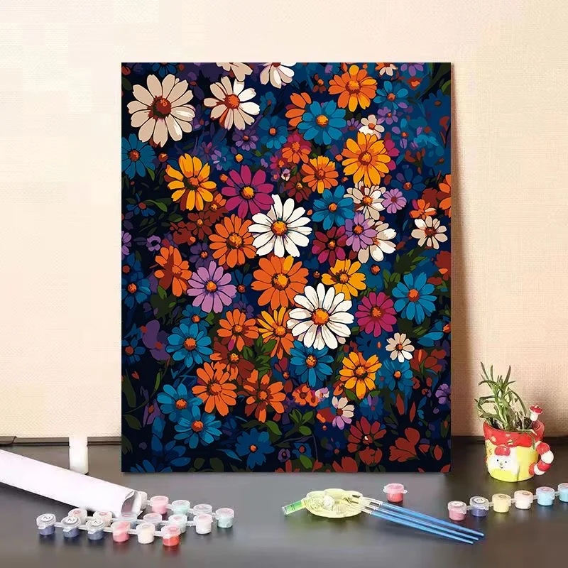 

D-0004 Purple Chrysanthemum Oil Painting - Unique & Artistic Home Decor