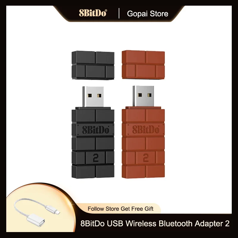 8BitDo USB Wireless Bluetooth Adapter 2 Receiver for Nintendo Switch PS1 Raspberry Pi Mini PS4 Controller for PS5 Handle