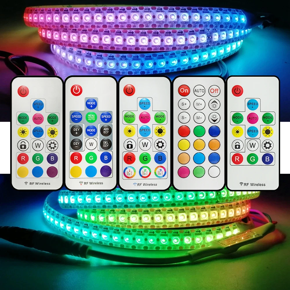 Mini RF/Music Controller Dimmer DC5-24V USB5V 14/17/21Key for 3/4PIN Addressable Light Strips Rings Screens - Individual Control
