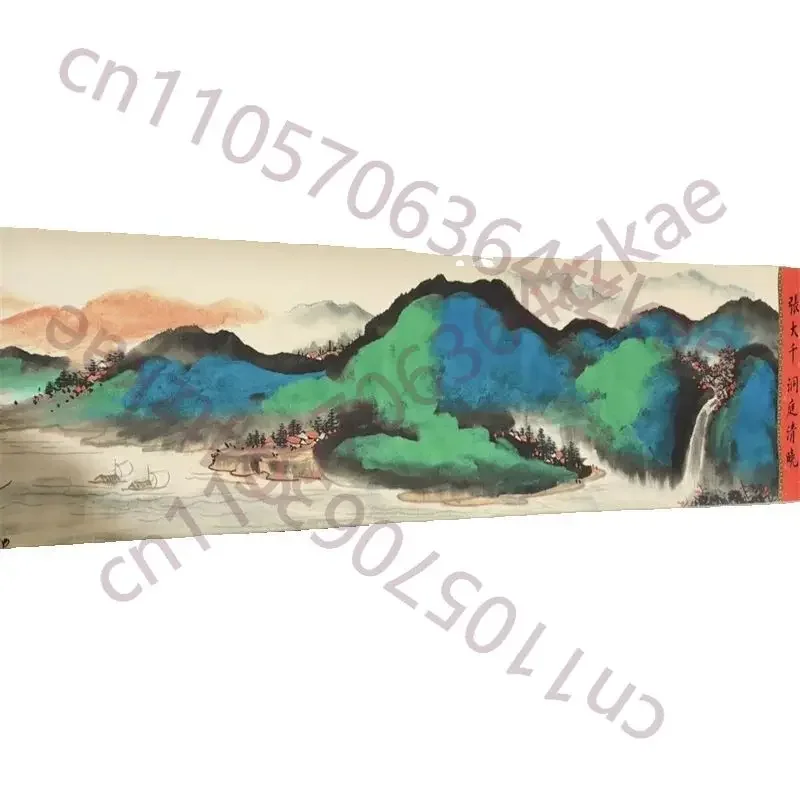 zhang-daqian's-clear-dawn-picture-of-dongting-lake-long-scroll-painting-traditional-chinese-art-collection-home-decor