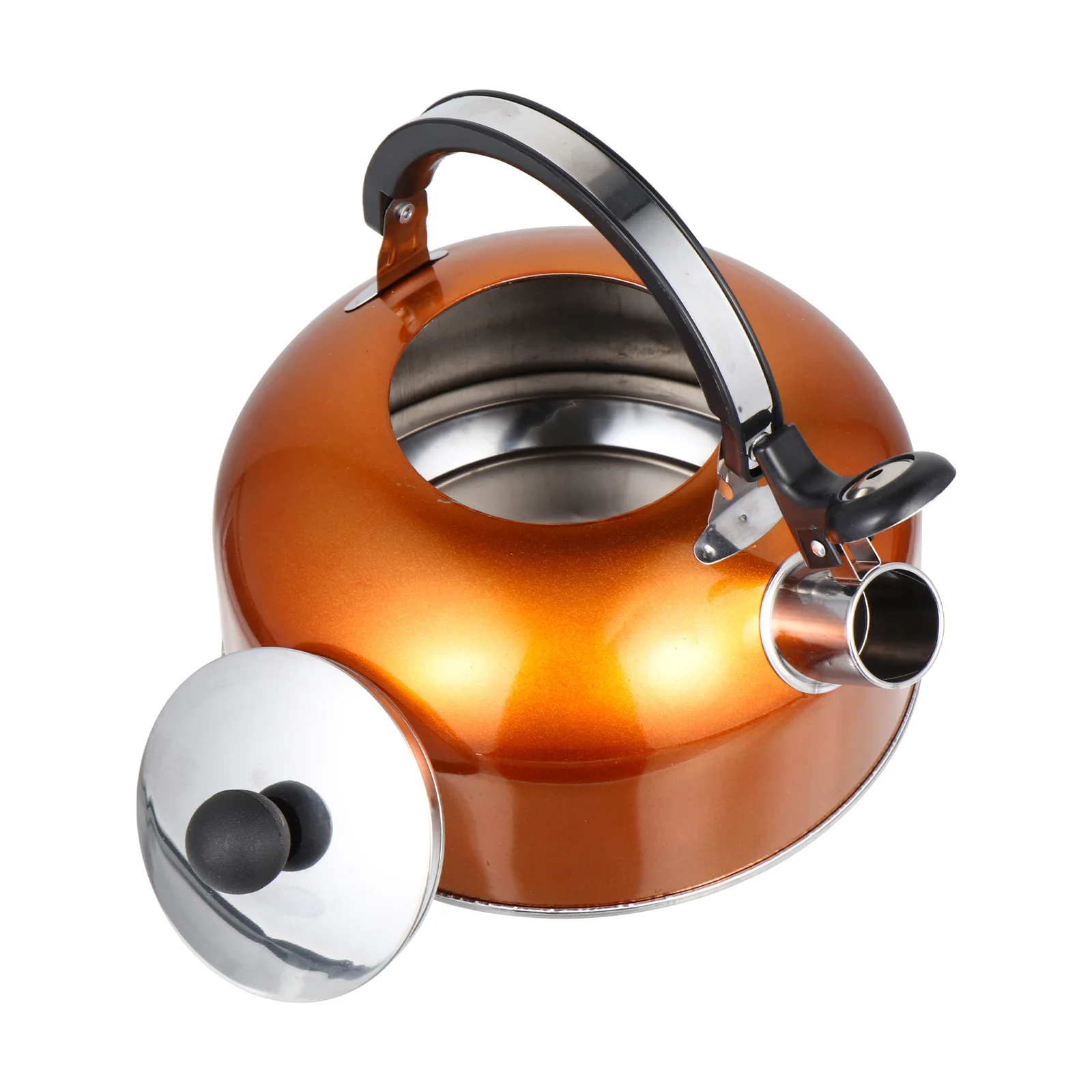 

1pc Stainless Steel Teapot 1.8L Large Capacity Tea Kettle For Home Office Non-Drip Spout Ergonomic Handle Boiling Kettle