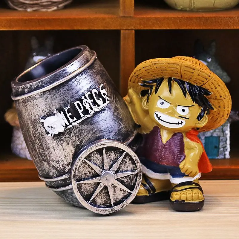 

New One Piece Animation Creative Japanese Animation Character Luffy Pen Holder Creative Home Resin Model Decoration Holiday Gift