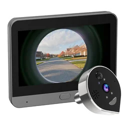 4.3Inch IPS Screen Tuya APP 2MP 1080P 166Degree Wide Angle WIFI Doorbell Intercom Visual Door Viewer Door Camera