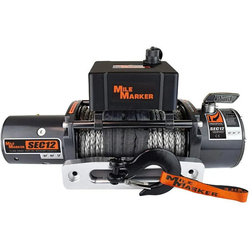 

MILE MARKER SEC12 12,000 Pound Jeep/Truck/SUV Electric Winch with Synthetic Rope (12,000 lb. Capacity)