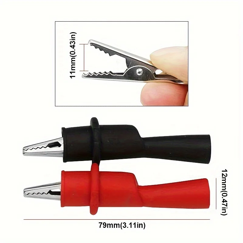 5/1 Pairs Alligator Crocodile Test Clips Clamps for Multimeter Test Lead Alligator Clips Electrical Clamp Testing Probe Meter