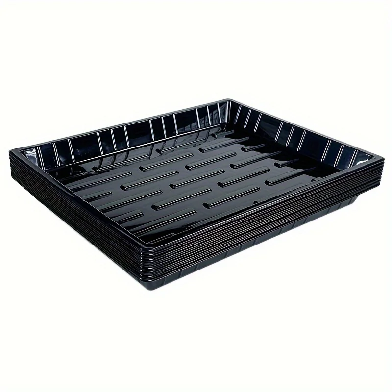 1pc Durable Black PET Plastic Seedling Trays Rotating Plant Flower Fruit Vegetable Greenhouse Germination Trays 17.78x25.4cm