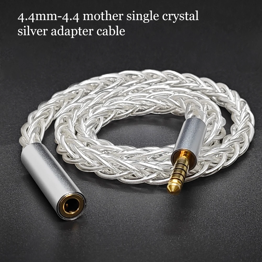 8-core braided 4.4 female to 4.4 male, length 50cm, 6N high-purity single crystal silver adapter cable