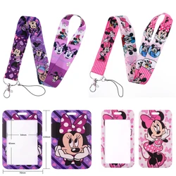 Cartoon Animation Disney Mickey Mouse Mobile Phone Lanyard PVC Card Sleeve Hanging Neck ID Card Student Campus Card Gift