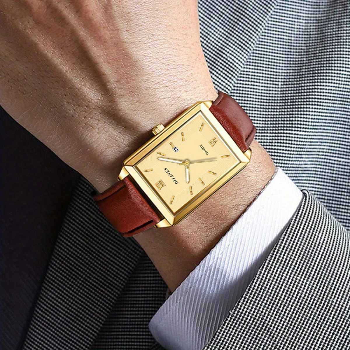 New Men Watch Light Luxury Brand Business Watches for Men Square Business Wristwatches Luxury Clock Relojes De Hombre