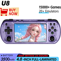 WDYQJE Open Source U8 Retro Handheld Video Game Console Linux System 4.0 Inch IPS Screen Portable Pocket Video Player 128GB Game