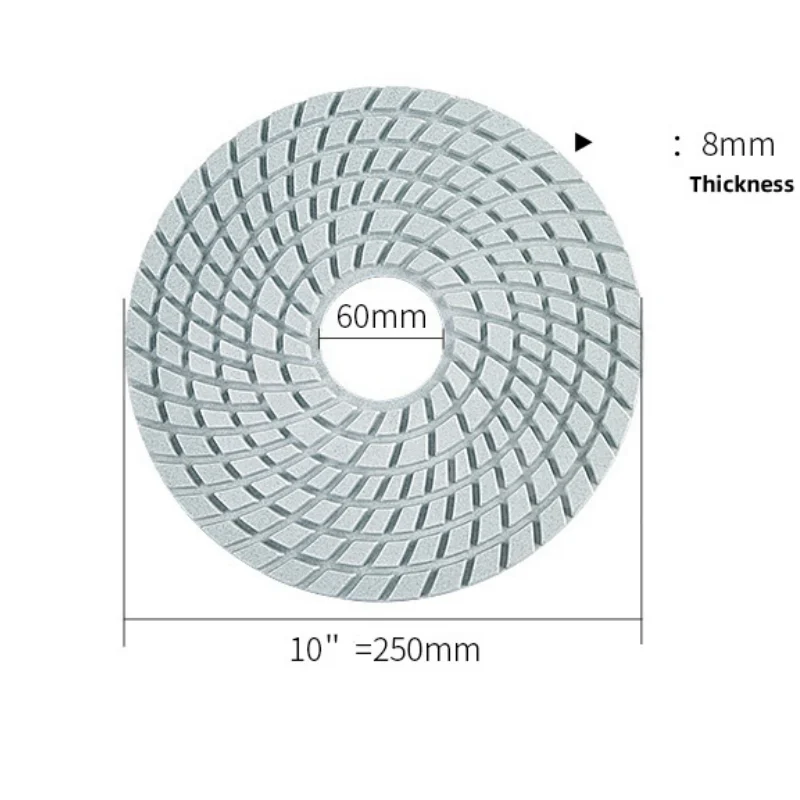 Imagem -06 - Polimento Diamante Molhado para Granito Concreto Polidor de Pedra Disco de Lixa Durável e Eficiente 10in 250 mm 1pc