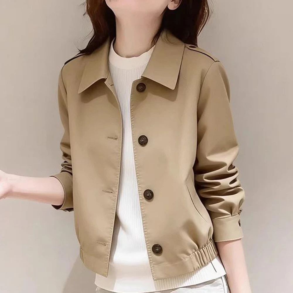2026 spring new small fragrant wind huge good-looking small khaki trench coat women  womens winter clothing 2026