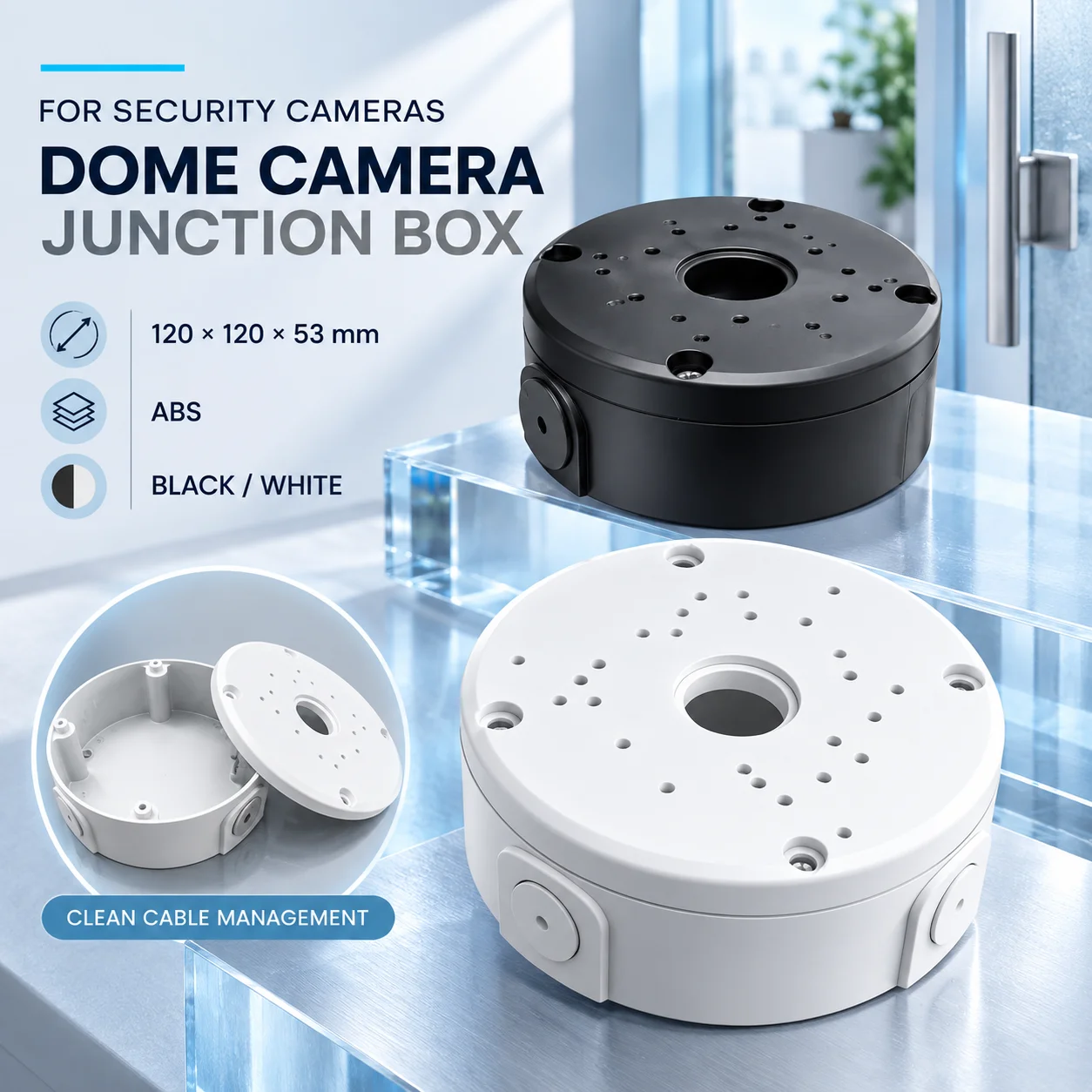 Camera Junction Box Cable Deep Base For Dome/IP Camera Waterproof Mount Bracket Plastic Base Surveillance Dome Brackets