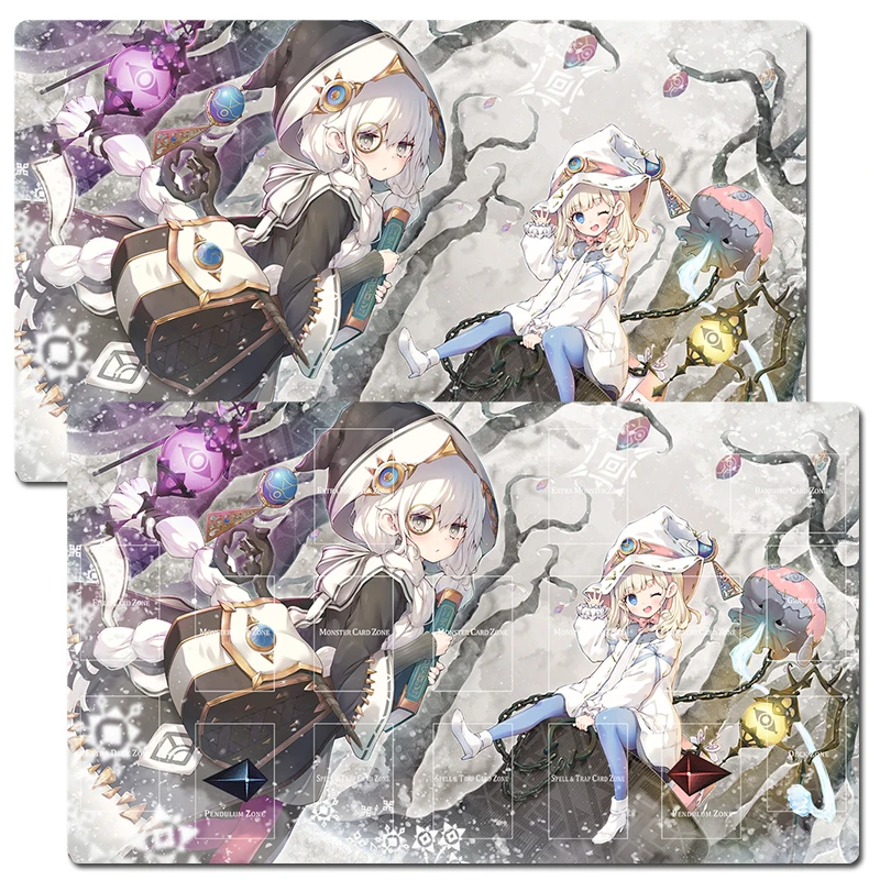 

YuGiOh Girl Risette of The White Woods & Asteria TCG CCG Mat Trading Card Game Mat Table Playmat Desk Gaming Play Mat Mouse Pad