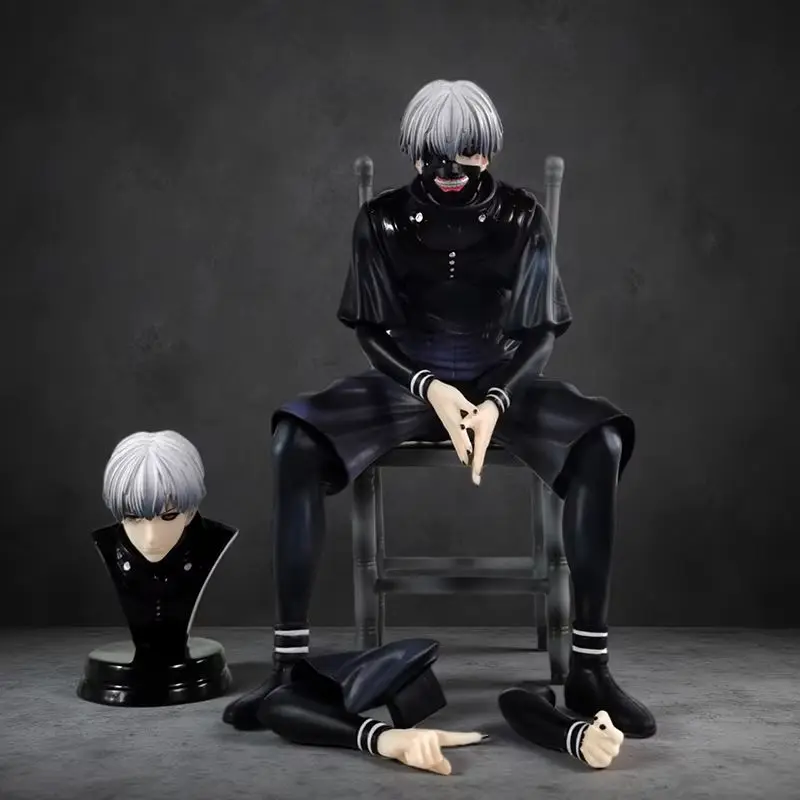 

18.5cm Kaneki Ken Sitting Pose Figure Tokyo Ghoul Anime Statue Desk Pc Case Ornament Otaku Collectible Boy Anime Gift Peripheral