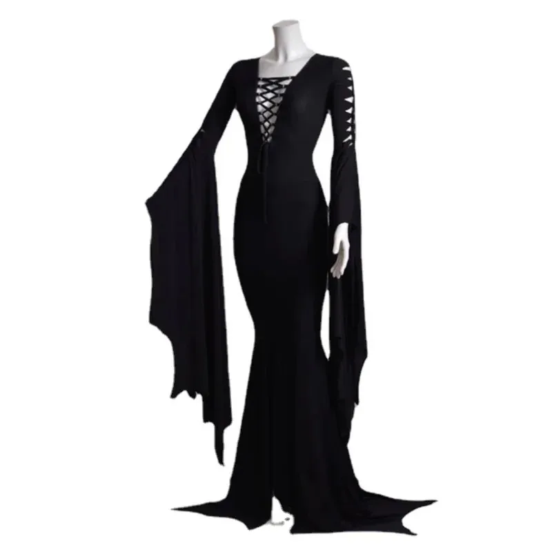 

WedMorticia Addams Vampire Lace-Up Night Dress for Women, Morticia Cosplay Costume, Halloween and Carnival