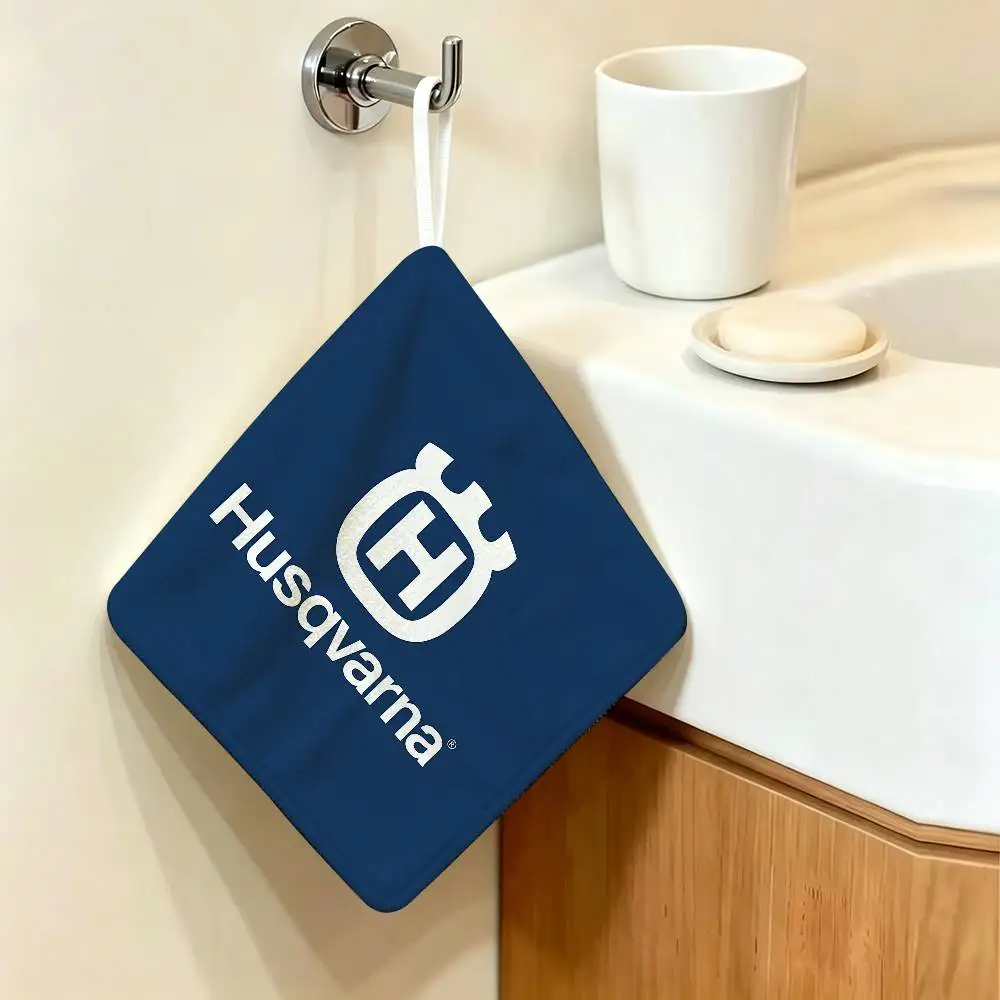 H-Husqvarnas logo Multi-scene Polyester Cotton Towel, Hanging Hand Wiping Cloth for Kitchen Bathroom Hotel - view 3