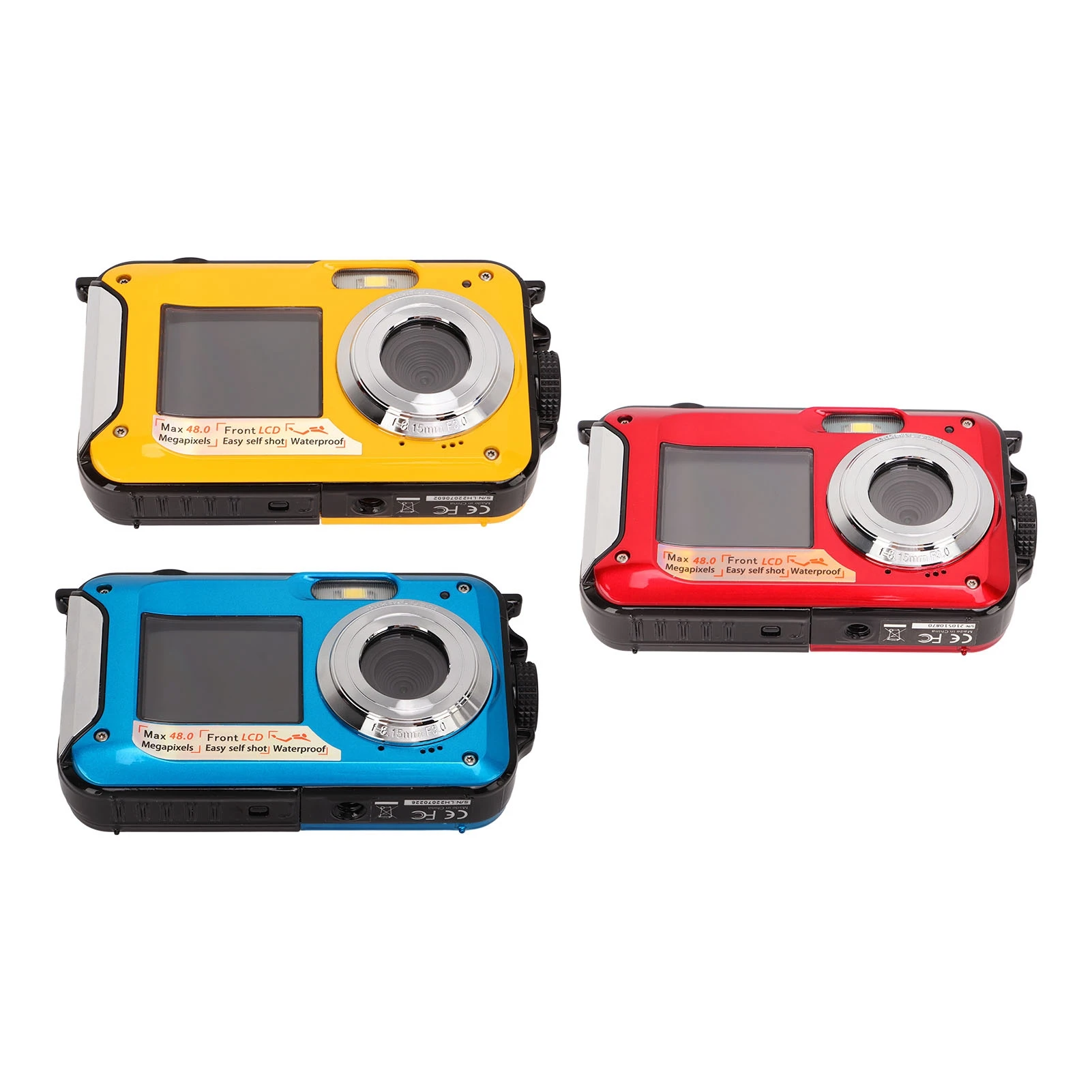 HD368 Full HD 2.7K 48MP 10ft Waterproof Underwater Digital Camera 16X Digital Zoom Front Rear Double Screens Digital Camera