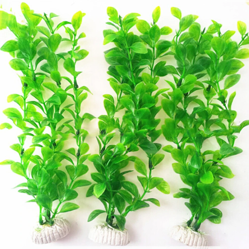

3pcs Artificial Aquarium Plants Fish Tank Decor Fake Underwater Plant Ornament For Fresh Salt Water Non-Toxic Lifelike