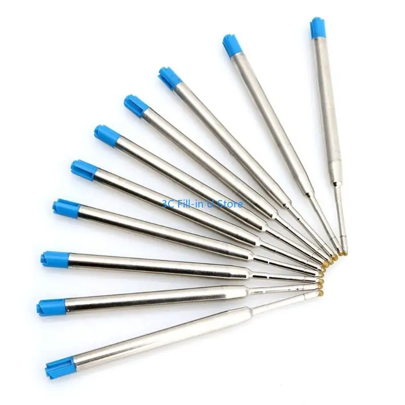 G8TA 10pcs Universal Standard Blue 1MM Nib Ball Point Pen Refills