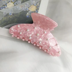 1pc Sweet Elegant Pearl Hair Claws Clips Rhombus Simple Fashion Hair Claw Useful Hair Accessories