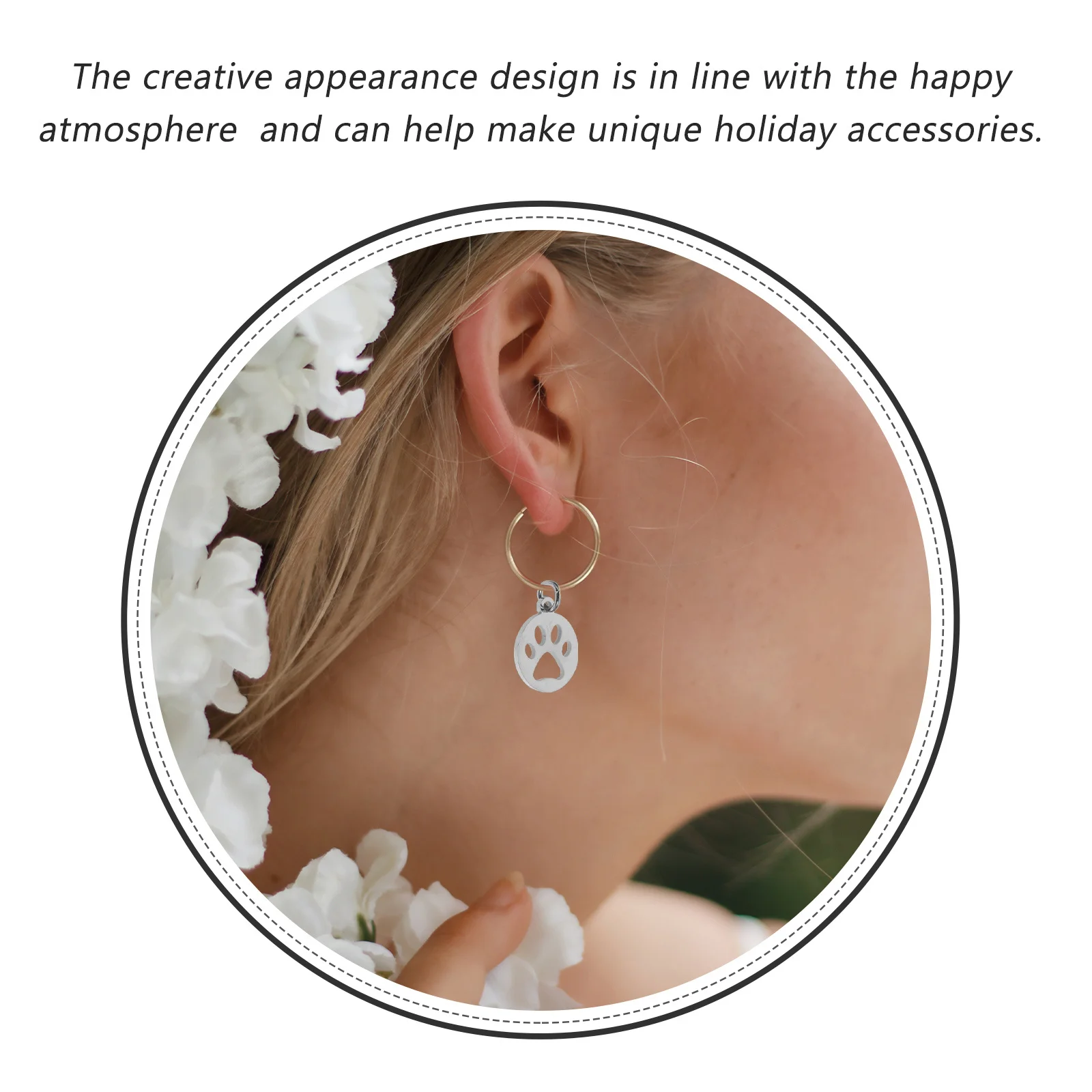 

10Pcs Dog Paw Pendants Hollow Charms for DIY Craft Necklace Bracelet Keychain Hanging Ornaments Charms for Jewelry Making