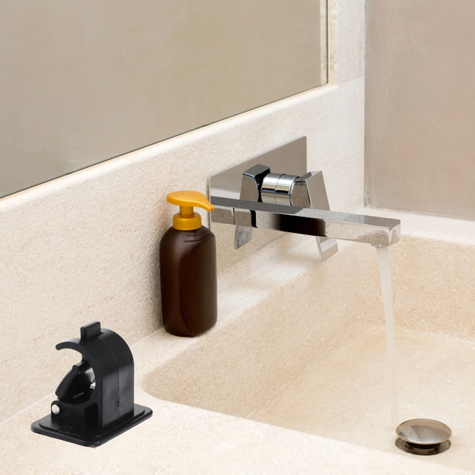 

8 Pcs Black Shower Curtain Rod Holder Brackets Smooth Surface Anti Slip Scratch Resistant Easy Installation