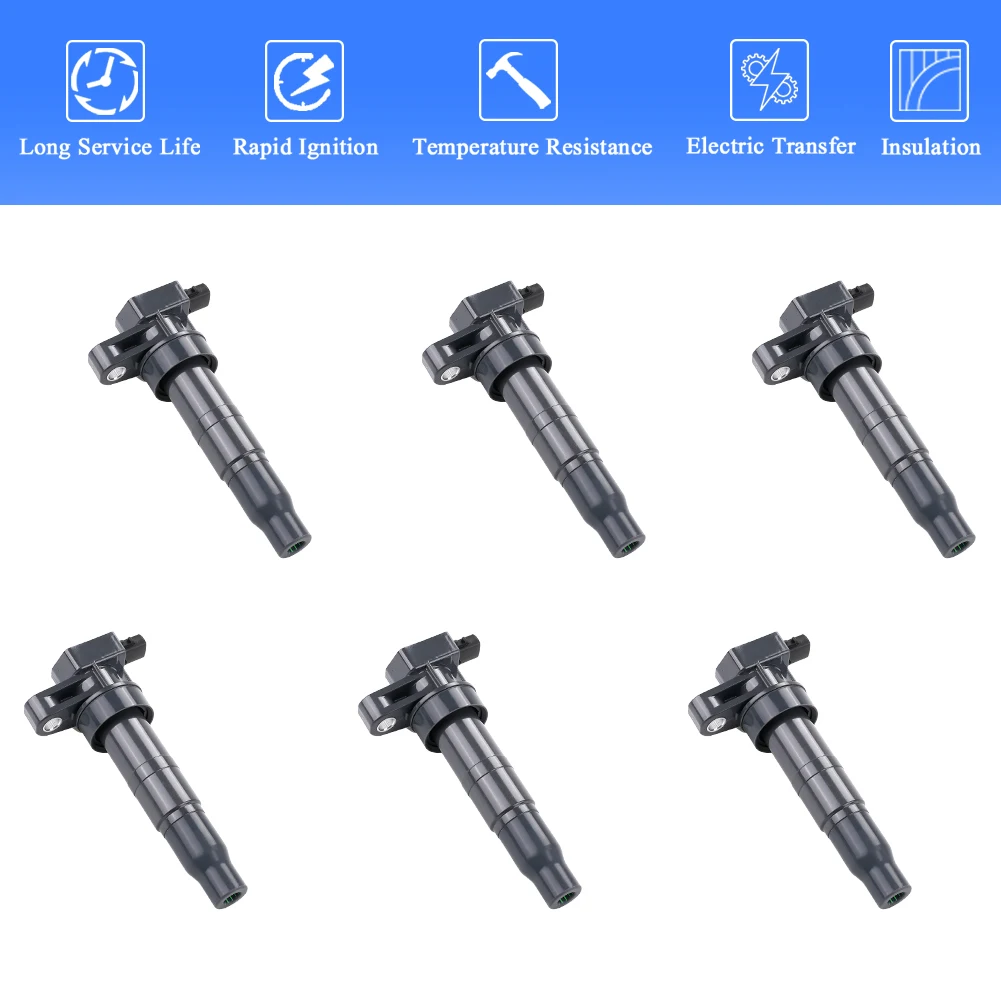 6pcs Ignition Coils Pack for Kia Sedona Sorento Hyundai Santa Fe Azera Genesis Sonata Veracruz Kia Borrego Amanti Cadenza