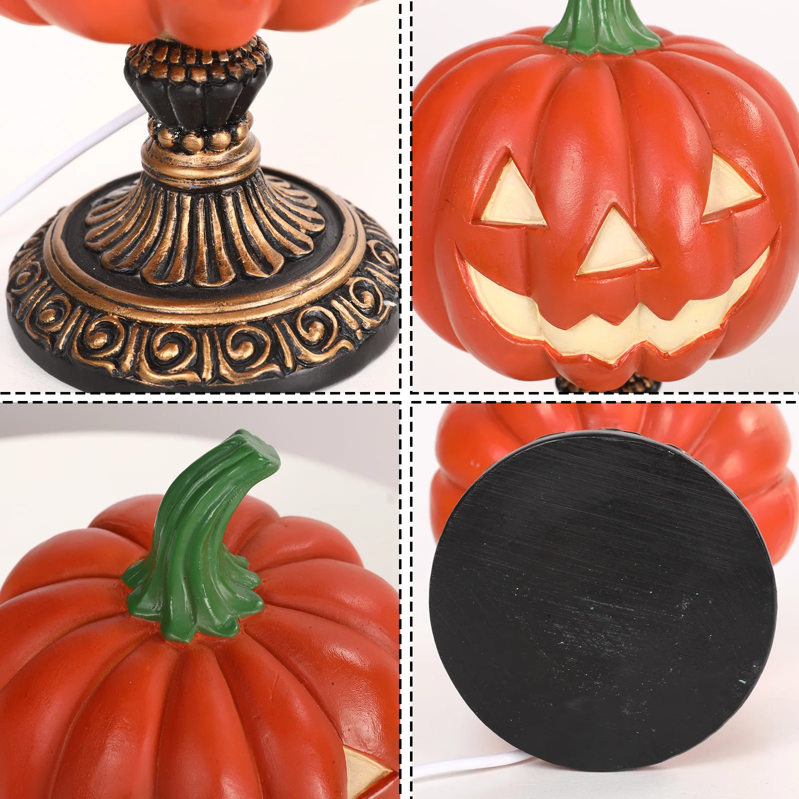 Pumpkin Skull Ghost Lamp USB Powered Witch Hat Table Night Light For Living Room Home Halloween Decoration