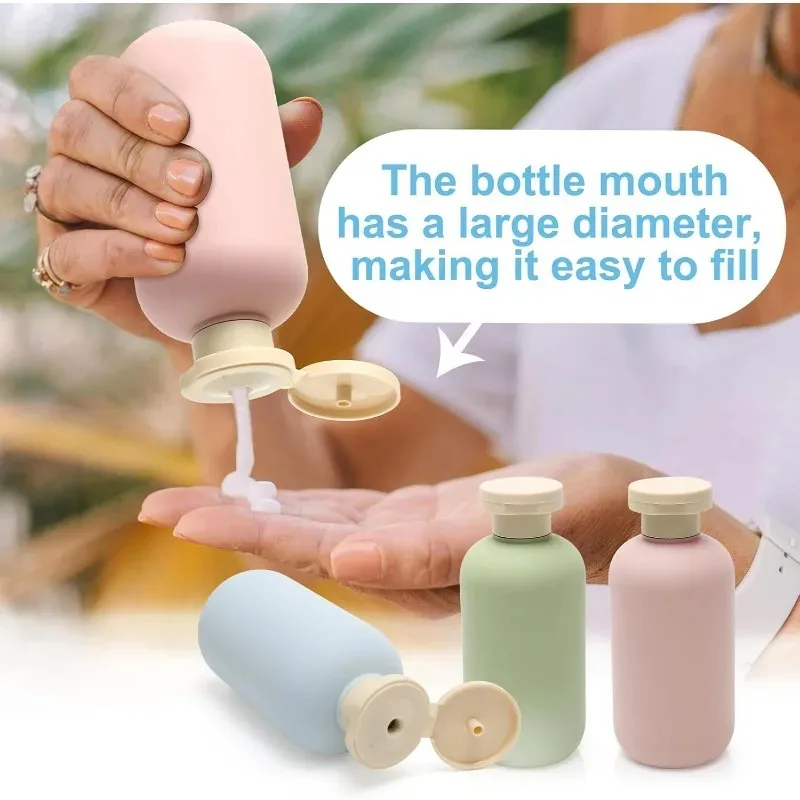 Bottiglie da viaggio per shampoo da 3 pezzi per articoli da toeletta Contenitore da viaggio ricaricabile da 200 ml Confezione secondaria Bottiglie da spremere