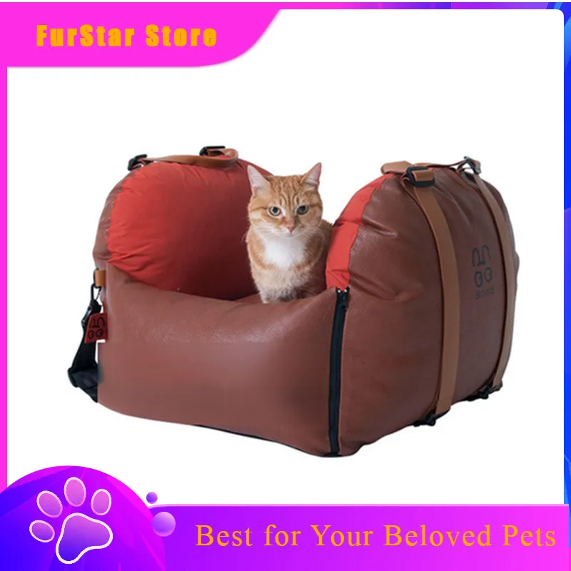 FurStarLarge Dog Car Seat Pet Bed Removable Cushion Washable Travel Mat For Backseat Central Control Car Seat Breathable Soft Do