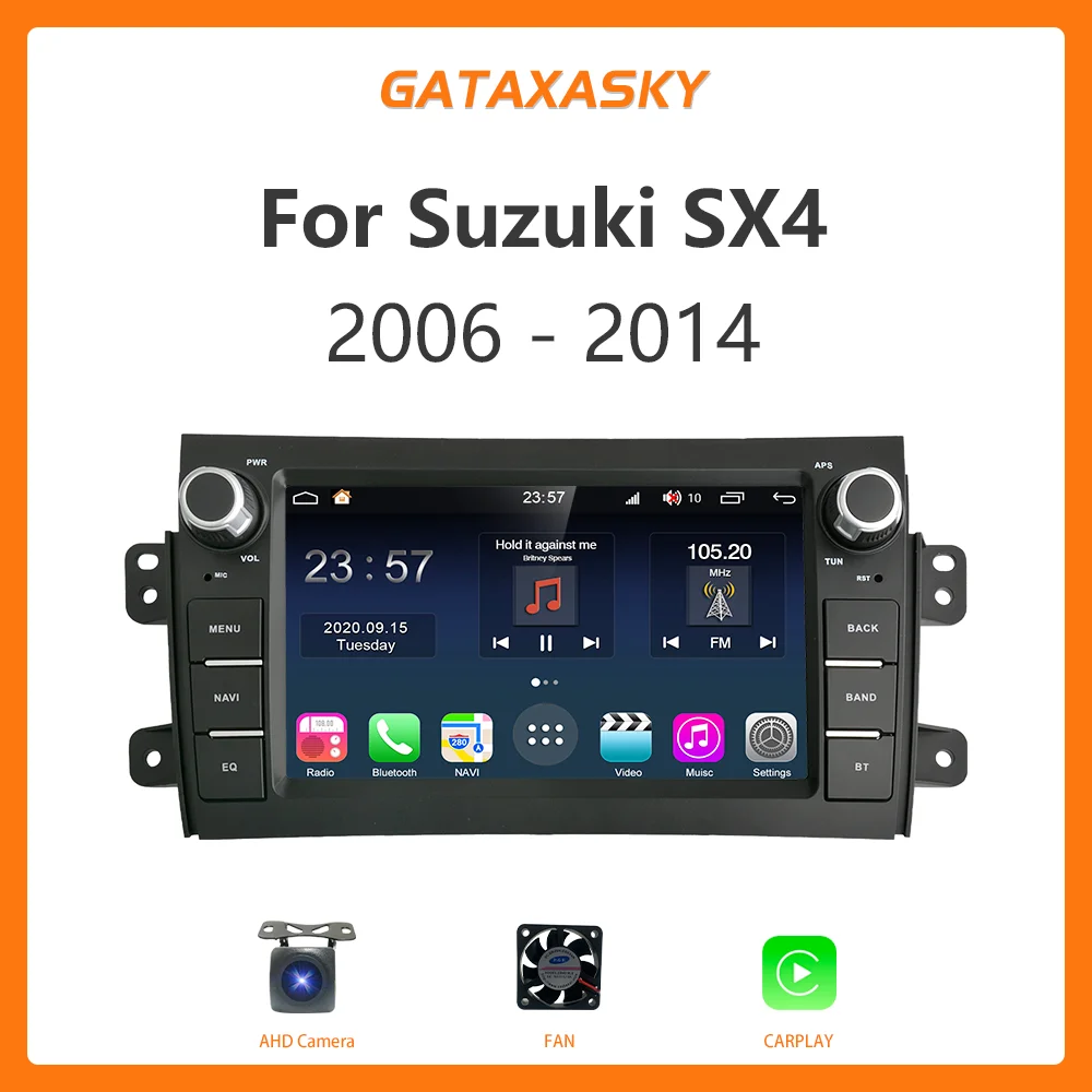 

GATAXASKY Android Car Radio Multimedia Stereo Audio For Suzuki SX4 2006-2013 Fiat Sedici 2005-2014 Navigation CarPlay AUTO