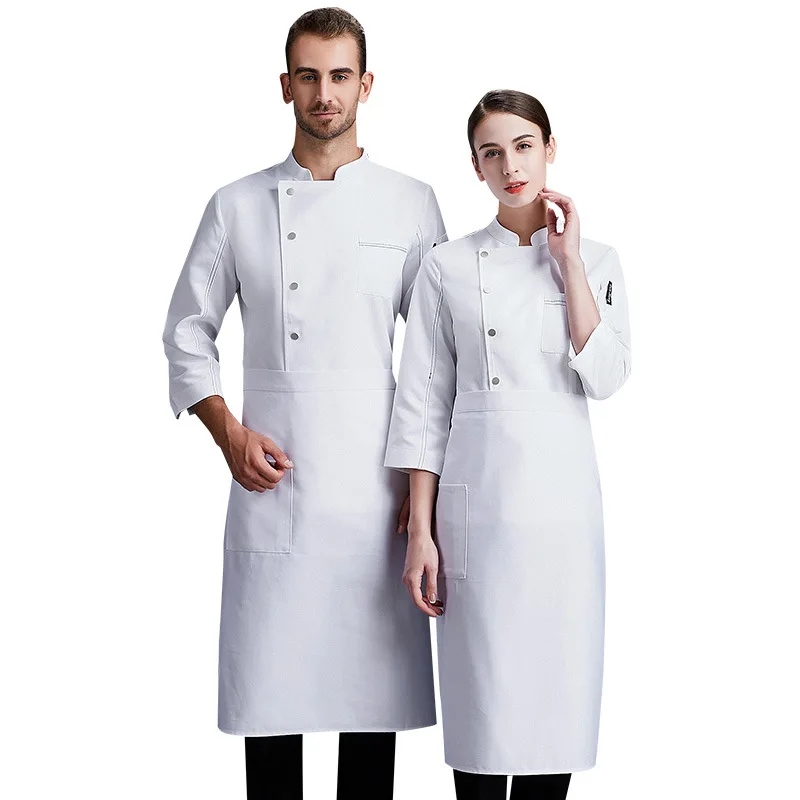 C581 Chef Work Clothes Plus Size Fashion Kitchen Chef Coat Restaurant Professional Waiter Coat Kitchen Work Jackets